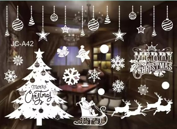 Świąteczne Naklejki na Okno – Magiczna Zimowa