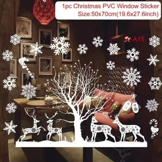 Świąteczne Naklejki na Okno – Magiczna Zimowa