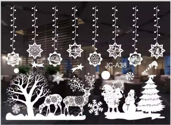 Świąteczne Naklejki na Okno – Magiczna Zimowa