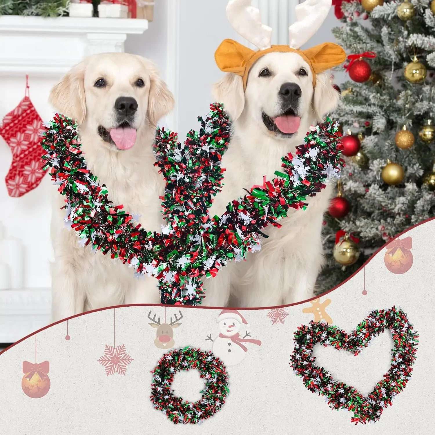 Błyszcząca Girlanda Śnieżna Na Święta